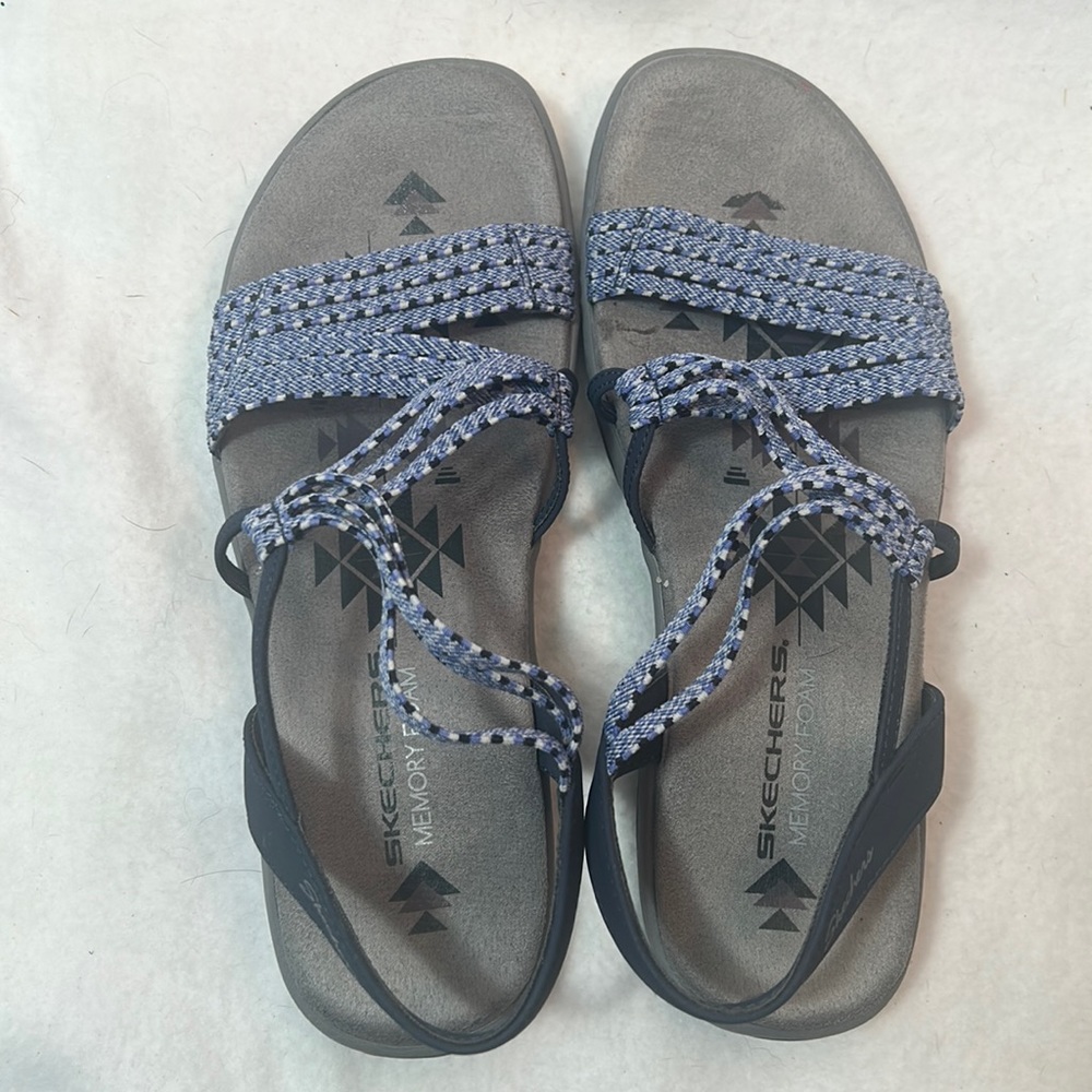 Skechers Blue Memory Foam Strappy Sandals...Size 8